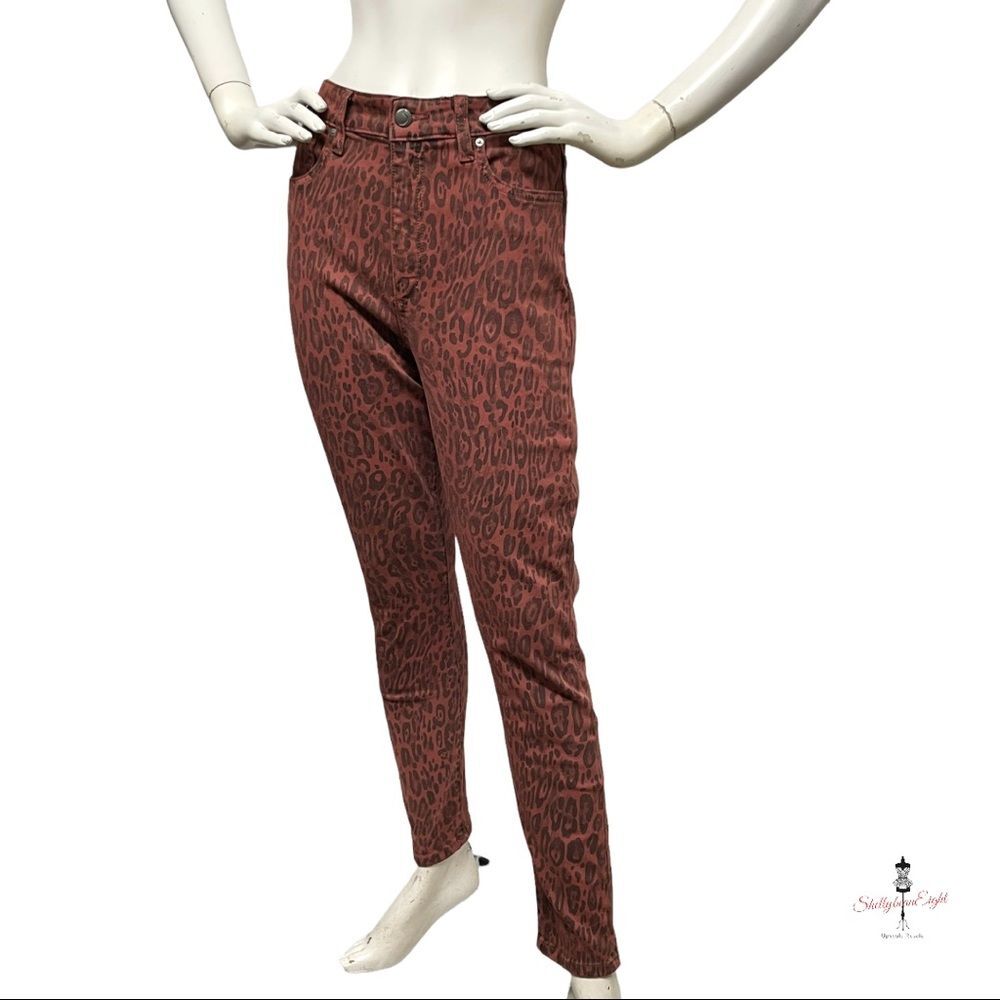 JOE'S JEANS The Charlie High Rise Skinny Ankle Twisted Leopard Sequoia Animal 30 - Picture 12 of 16